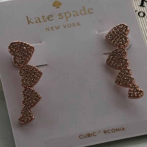 Kate Spade Yours Truly rose gold ear crawlers - Picture 1 of 3